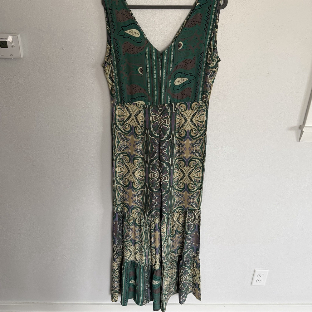 Earthbound Boho Jumpsuit Wide Leg Romper Womens L Paisley Flowy Festival Hippie - Picture 2 of 10